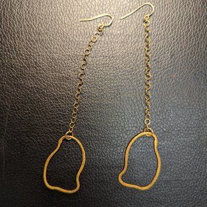 Handmade Gold Dangling Cloud Earrings